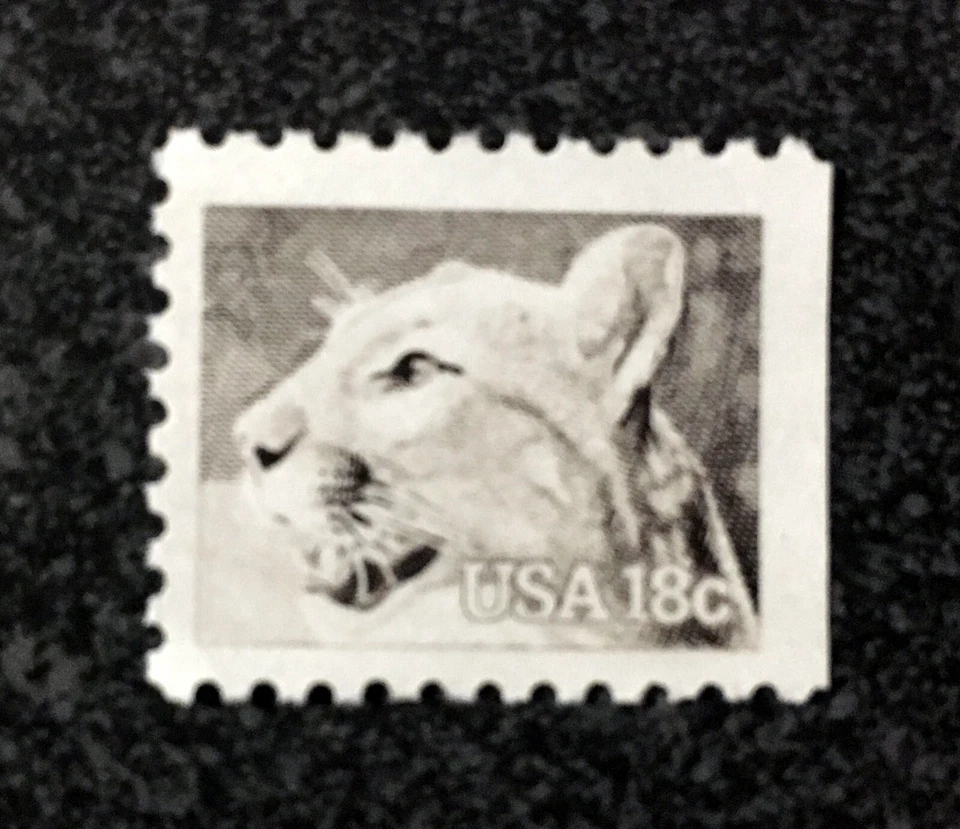 USA1981 #1881 18c American Wildlife - American Puma - Single From Booklet  cat - Image 1 of 1