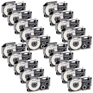 20PK White Label Cassette Fits for CASIO XR-12WE EZ Tape KL-8100 12mmx8m Sticker - Picture 1 of 11