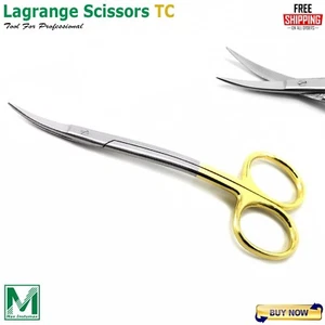 TC LaGrange scissors curved surgical shears gold tissue dental gum Micro - Picture 1 of 4