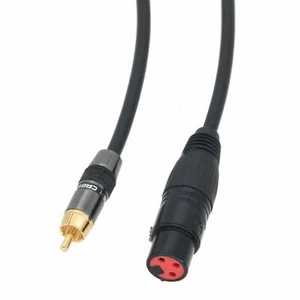 DIY Unbalanced Leads L-2T2S XLR Female 3P to RCA AV male Black Audio cable phono - Picture 1 of 5