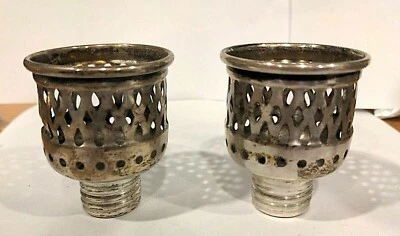 Antiguo soporte adaptador lámpara huracán vela plata esterlina Rogers filigrana #11 Foto 1 de 3