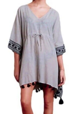 Новый с Ярлыками Anthropologie полоски Kaftan X маленький маленький кисточки вышитый плавать прикрыть - Изображение 1 из 4