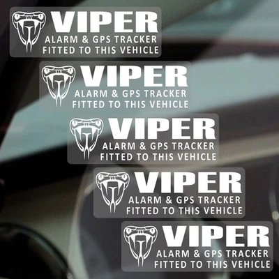 5 x Stickers VIPER Alarm and GPS Tracking Signs Device Fitted Vehicle Secure G17 - Image 1 of 4