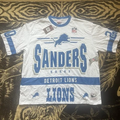 全新 Mitchell & Ness 底特律狮子会 Barry Sanders 复古衬衫 3XL MSRP 65$ — 第 1/4 张图片