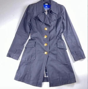 Gabardina Burberry etiqueta azul a cuadros Nova negra talla 38 (US-S) - Imagen 1 de 13