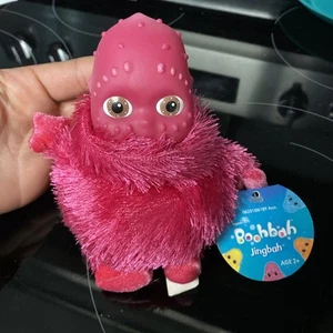 Mini Hasbro Stoffpuppe's Boobah 2004 Plüsch Sitzsack 6 Zoll rosa neu mit Etikett - Bild 1 von 5
