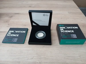 Moneta Piedfort Stephen Hawking 50p Argento Proof 2019 (SP) - Foto 1 di 5