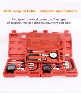 Compression Tester Pressure Gauge Tester Kit Motor Auto Petrol Gas Engine Cylind - Picture 1 of 17