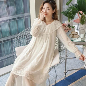 Lady Girl Lolita Nightdress Floral Lace Fairy Nightgown Sweet Princess Sleepwear - Picture 1 of 14