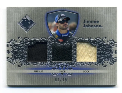 2012 Total Memorabilia Triple Swatch Silver #TMJJ Jimmie Johnson /99 - Image 1 of 2