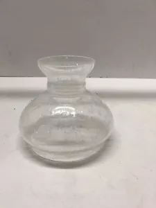 "Lampada a olio vintage 4"" Rara modello bolla pioggia trasparente paralume studente (ITALIA) - Foto 1 di 10