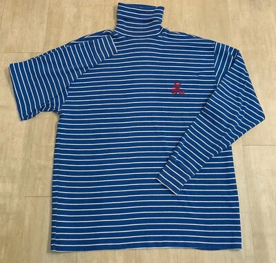 Винтажный Ralph Lauren свитер мужчин маленький синий CP RL-93 1993 в полоску водолазка 90-х - Изображение 1 из 4