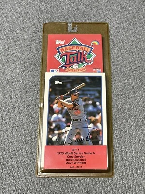 NUEVO Juego Colección Topps Baseball Talk #1 Cory Snyder Rick Reuschel KG JD Foto 1 de 4