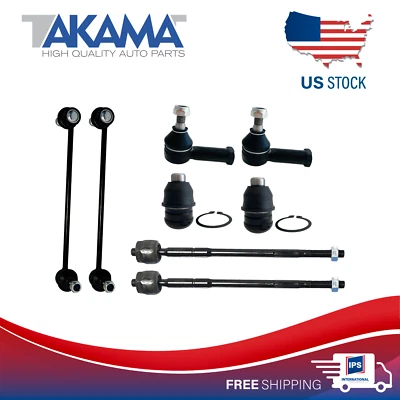 8 piezas rótulas inferiores delanteras + eslabones de barra estabilizadora + extremos de varilla de amarre para 08-17 LANC Foto 1 de 4