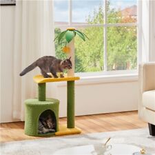 37″ Tall Coconut Palm Cat Tree Tower Scratching Post w/ Dangling Ball  for Cats