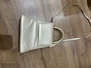 Donald J Pliner Gold Bag Leather Vintage Gold Hardware - Picture 1 of 8