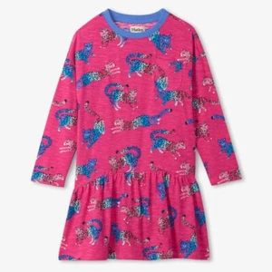 NWT Hatley Fab Cheetahs Front Pocket Dress Hot Pink Size 8 - Picture 1 of 3