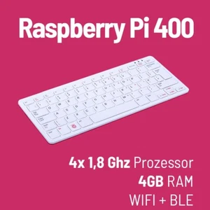 Raspberry Pi 400 Micro Computer 4x 1,8Ghz 4GB RAM, WIFI, BLE, Deutsches Layout - Bild 1 von 3