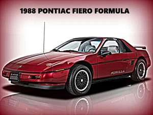 1988 Pontiac Fiero New Metal Sign: Formula Model in Red - Picture 1 of 1