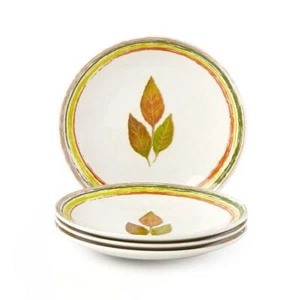 Set of 4 Lenox Harvest Sentiment Fall 3 LEAF Tidbit Plates Set ~ Autumn NIB - Picture 1 of 1