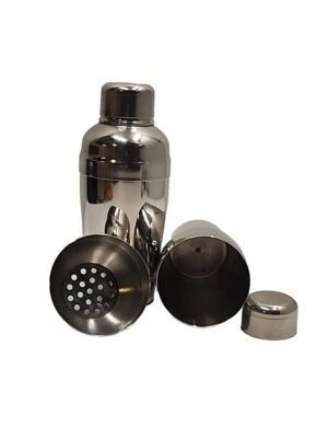 2 Small Martini Shakers - Stainless Steel Cocktail Shaker Bottle 11.8oz Capacity - Image 1 of 4