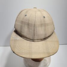 Enjoi Skateboard Fitted Baseball Cap Hat Mens One Size Brown Plaid Lined Logo
