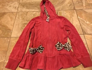 Gymboree Parisian Chic Fuchsia Leopard Hoodie M (7-8) - Picture 1 of 1