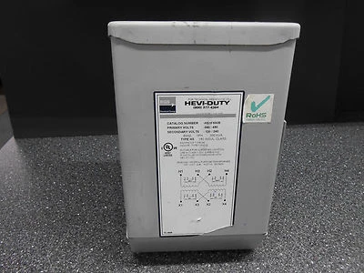 HEVI-DUTY HS1F500B TRANSFORMER 240/480-120/240 1PH .500KVA - Image 1 of 4