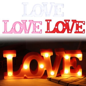 Wedding Decoration Valentine's Day Gift LED Letter 3D Love Heart Night Light