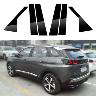 Juego de 6 postes de pilar negros brillantes para Peugeot 3008 P84 2017-2023 Foto 1 de 4