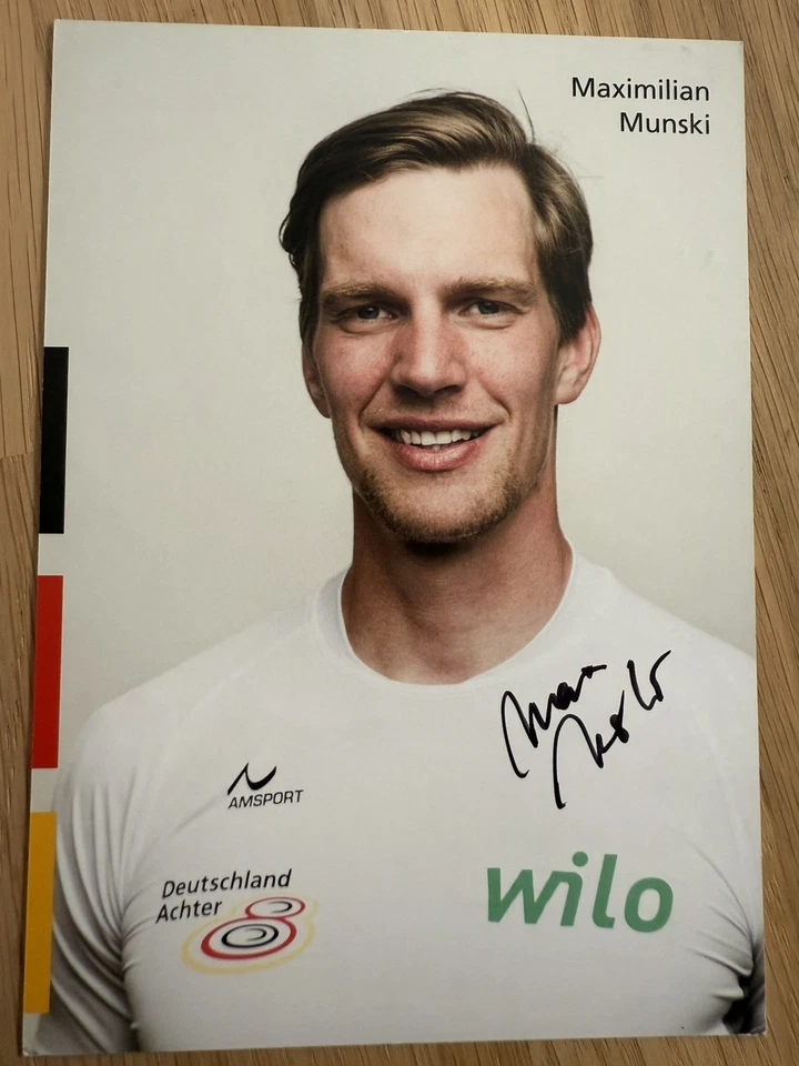 Maximilian Munski, signierte Autogrammkarte, Kanu 🛶 Deutschland Achter - Bild 1 von 1