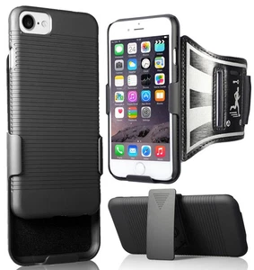 Slim Étui +Brassard +Clip Ceinture Holster pour IPHONE Se 2022 2020 - Noir - Photo 1 sur 11