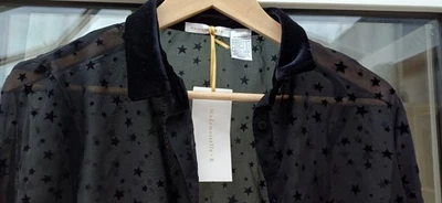 LaRedoute Black Sheer Star Blouse Size 16 Long Sleeved New Labels Attached - Image 1 of 4