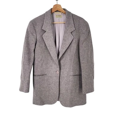 Blazer para mujer LL Bean 6R lana mohair tweed forrado vintage EE. UU. Foto 1 de 4