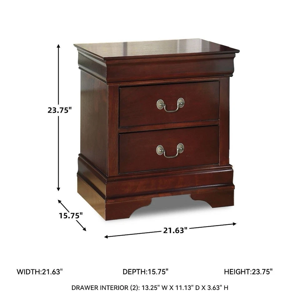 Ashley AlisdairNightstandBrownBeigeTraditional StylewithMetalGlidesStorageDrawer - Image 1 of 2