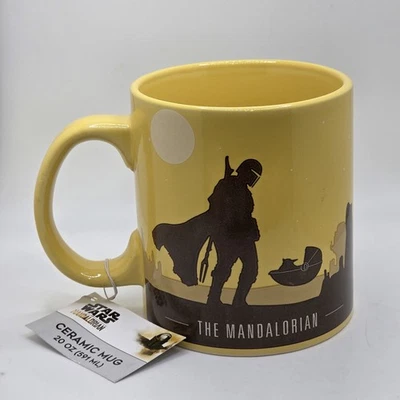 Taza de café Star Wars The Mandalorian & Child 20 oz cerámica amarilla nueva Foto 1 de 4