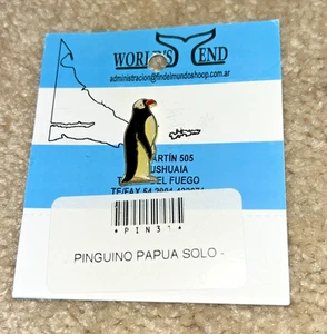 Metal Lapel Pin PINGUINO PAPUA SOLO From World's End Ushuaia TIERRA DEL FUEGO #5 - Picture 1 of 3