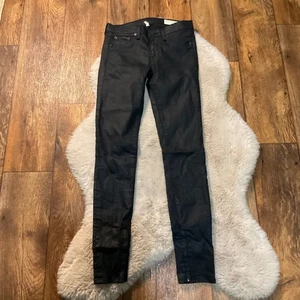 Rag & Bone Legging Zipper Gr. 26 Navy Seal Hose Stretch Coated Skinny - Bild 1 von 10
