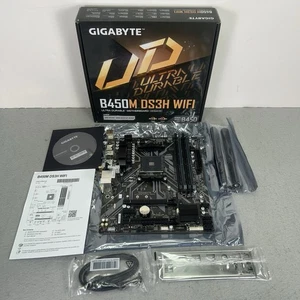GIGABYTE B450M DS3H WIFI AM4 AMD Micro ATX AMD Ryzen Athlon Motherboard Complete - Picture 1 of 21