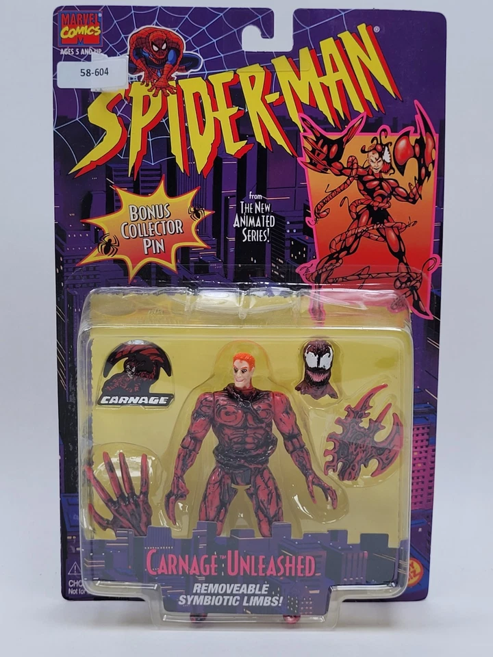 1995 ToyBiz Marvel Spider-man Animated Series Carnage Unleashed Figure