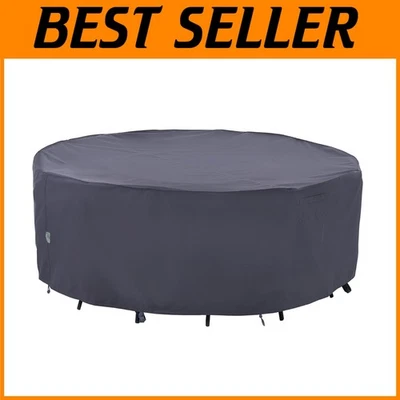 Waterproof Grey Round Table Set Cover, 62" D x 27.5" H - Image 1 of 4
