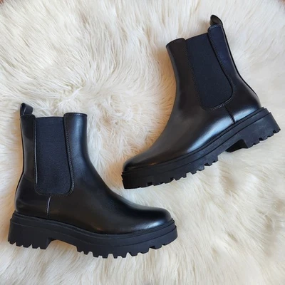 Botas Chelsea A New Day Negras Talla 8 Informales Negocios Formales Utilitarias Grapa Foto 1 de 4