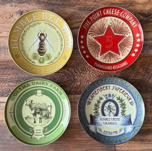 PotteryBarn | Vintage Camembert Superieur | 7" Cheese Plates | Set of 4 - Picture 1 of 6