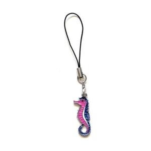 Bijou accessoire de portable GSM SAC MP3 / Breloque HIPPOCAMPE / Dragonne noire - Photo 1 sur 1