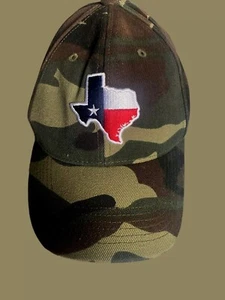 Gorra para hombre Texas camuflada talla única ajustada logotipo bordado verde - Imagen 1 de 3