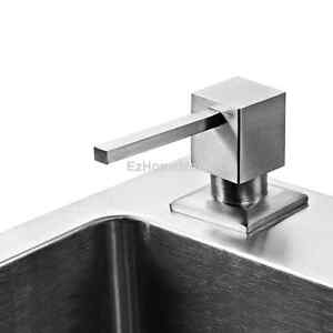 Brushed Stainless Steel Kitchen Sink Liquid Soap Dispenser SATIN Nickel Pump NEW