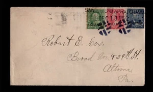 MOMEN: US STAMPS GUAM #1,2,5 USED ON RARE 1899 COVER LOT #94002 - Picture 1 of 2
