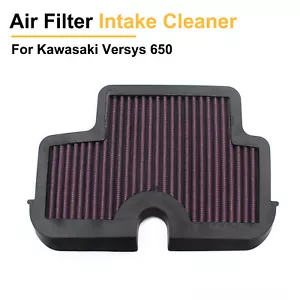 Motorcycle Air Filter Intake Cleaner For Kawasaki Versys 650 Ninja 650R Washable - Foto 1 di 9