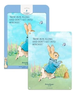 Peter Rabbit Now Run Alon by Beatrix Potter Licensed Steel Sign 20cm x 15cm 6302 - Picture 1 of 2