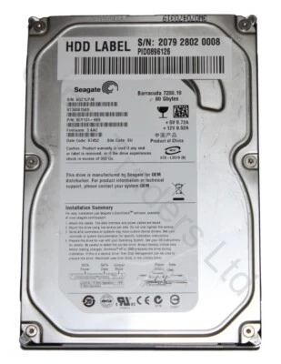 80 GB - 3.5" SATA Seagate ST380815AS - 9CY131-069  Hard Disk Drive - Image 1 of 2